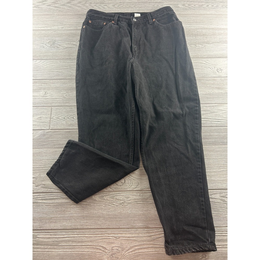 VTG Levis 550 Jeans Womens 16WS Black Relaxed Fit Tapered Leg Denim USA Made